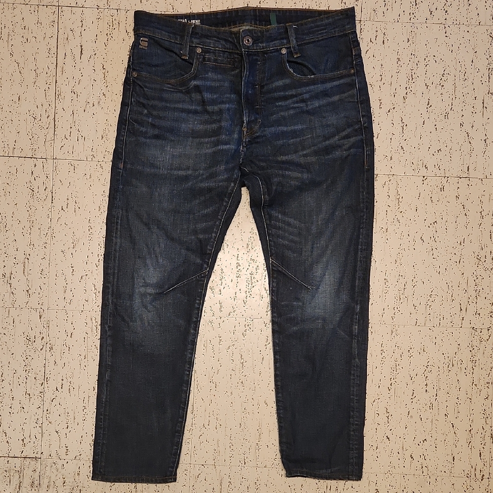 G-Star Raw Dark Blue Wash D Staq 5 Pocket Slim Fit Denim Jeans